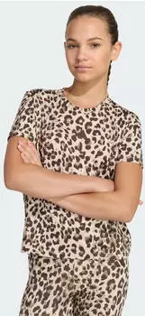Adidas Seasonal Animal Print Sport Shirt (KC7223) crystal linen/khaki six/dark brown