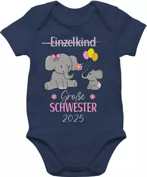 Shirtracer Langarm Baby Body 'Ich bin jetzt große Schwester' (PV-66277145) navy blau