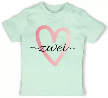 Shirtracer Birthday Heart One Baby T-Shirt mintgrün