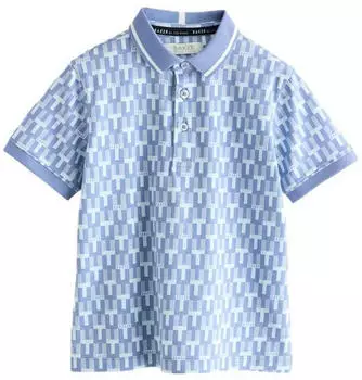 Ted Baker Knitted Polo Shirt rauchblau/taubenblau/pastellblau/weiß