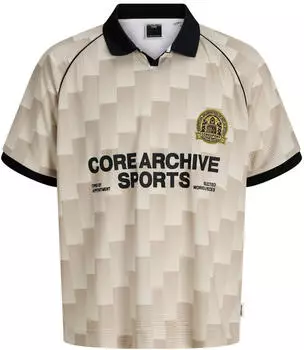 Jack & Jones JCOBREEZE FOOTBALL AOP MESH TEE SS JNR Poloshirt (12293628) sweet corn