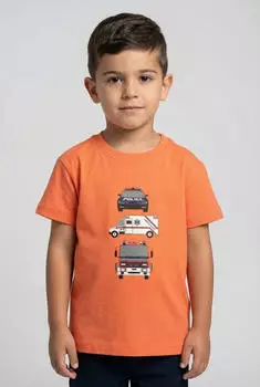 Blue Seven T-Shirt Regular Fit grau/orange/schwarz/wei&szlig;