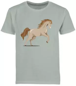 Shirtracer Kids T-Shirt Pferd steigend Pferdeliebhaber (PV-66654280) sage grün