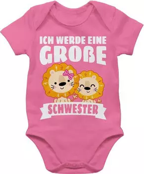 Shirtracer Baby T-Shirt 'Ich werde ein großer Bruder mit Löwen' (PV-64342678) babyrosa