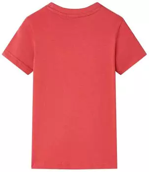vidaXL Kinder T-Shirt mit L&ouml;wenprint Kurzarm Rundhals (12282) rot