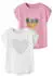 Name It NKFVIGEA / NMFVIGEA 2P CAPSL TOP T-Shirt Regular Fit (78599101) goldgelb/dunkelgrün/hellpink/weiß