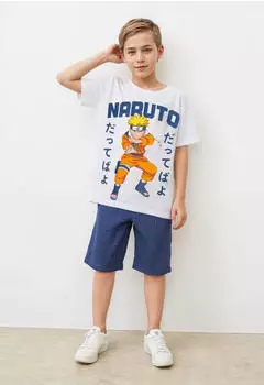 Name It NKMMACAR NARUTO SS TOP NOOS SKY Print Shirt (13235180) bright white/blau/gelb/orange