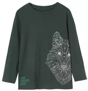 Vertbaudet Boys Basic Shirt tannengrün