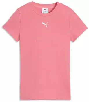 Puma ESS Elevated Rib Slim Tee G Kurzarm T-Shirt (83801905) wild pink/weiß