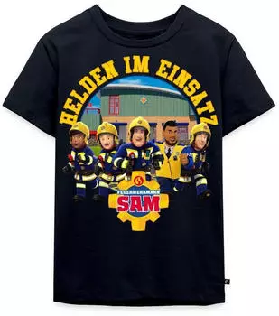 spreadshirt Feuerwehrmann Sam™ Helden Im Einsatz Kids T-Shirt (D336932540P724-97411-app399-size122) navy