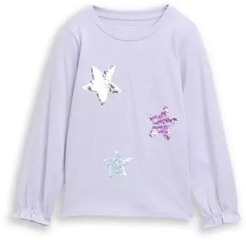 Tom Tailor Kinder Langarmshirt mit Wendepailletten Regular Fit (1048721) light lavender