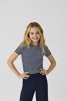 Only KOGNELLA STRIPED Regular Fit T-Shirt (15339709) night sky
