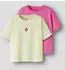 Name It NKFVICTORIA SS NREG TOP T-Shirt mit Stickerei, Regular Fit (53584723) strawberry moon/pear sorbet
