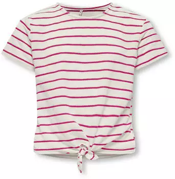 Only Jana Striped Knot Top (30251241) tofu stripes:pink yarrow