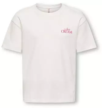 Only KOGHELEN LIFE S/S LOOSE TEE JRS NOOS T-Shirt mit gro&szlig;em R&uuml;ckendruck (45696433) cloud dancer print:icecream