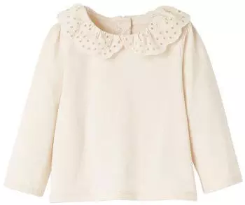 Vertbaudet Baby Shirt mit Peter-Pan-Kragen und Rüschen (700240917) hellbeige
