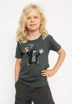 Logoshirt Der kleine Maulwurf Juhu T-Shirt grau