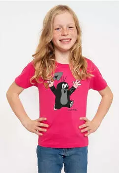 Logoshirt Der kleine Maulwurf Juhu T-Shirt pink