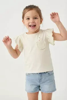 Blue Seven T-Shirt mit Rundhalsausschnitt und Wendepailletten (81839523) ecru/altrosa/schwarz