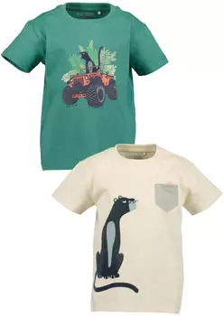 Blue Seven T-Shirt mit Rundhalsausschnitt und Wendepailletten (37006410) beige/dunkelgr&uuml;n/orangerot/schwarz