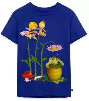 spreadshirt Good Vibes Kinder Basic T-Shirt (D175075402P724-6016-app17-size122) royalblau