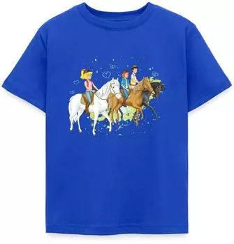 spreadshirt Bibi Und Tina Ausritt Mit Alexander Falkenstein Teenager T-Shirt (S205909-A107633714-app17-size112) royalblau
