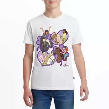 spreadshirt Schleich Horse Club Sofia Lisa Hannah Sarah Hearts Kinder Premium T-Shirt (D152941721-PT814-app1-size86) wei&szlig;