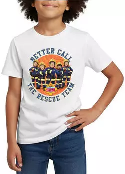 spreadshirt Feuerwehrmann Sam™ Helden Im Einsatz Kids T-Shirt (D336932540P724-97411-app1-size122) weiß