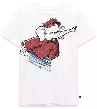 spreadshirt Benjamin Blümchen Trötet Töröö Zeichnung Kinder Premium T-Shirt (S205909-A110591809-app1-size86) weiß