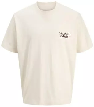 Jack & Jones JORNORREBRO TYPO TEE SS CREW NECK T-Shirt Relaxed Fit (12284057) offwhite
