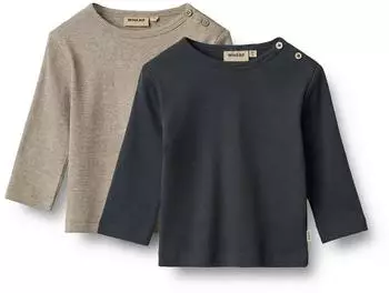 Wheat Longsleeve 2 Rib T-Shirt L/S Milo (78206810) navy