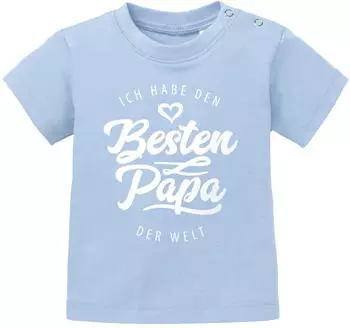 MoonWorks Kurzarm Baby T-Shirt mit Spruch (11682) hellblau