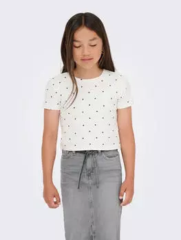 Only KOGBELLA LIFE SHORT AOP S/S TOP JRS NOOS Regular Fit Kurzarm Top (15346421) cloud dancer/schwarz