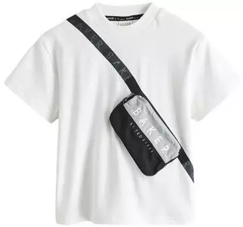 Ted Baker Letter T-Shirt Kurzarm weiß/grau/schwarz