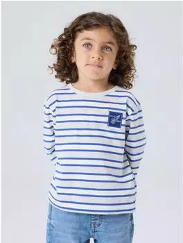 Name It NKMKRISTIAN / NMMKRISTIAN T-Shirt (59075740) light grau melange stripes/deep ultramarine