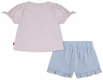 Levi's LVG BOW SLV TEE & BELTED SHORT SET 2-teiliges Set mit Herzapplikation (99253119) crystal pink