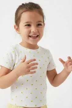 Only KOGBELLA LIFE SHORT AOP S/S TOP JRS NOOS T-Shirt (15346421) cloud dancer aop:lemons