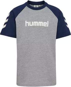 Hummel hmlJR Logo T-Shirt (229742-1579) grey melange/dress blues