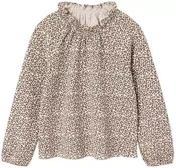 Vertbaudet T-Shirt Col Élastiqué Volanté Maille Fleurs vanille