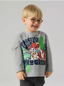 Name It NMMJIK PAW LS NREG TOP BOX NOOS CPLGM T-Shirt Regular Fit (38943052) dunkelblau/graumeliert/grasgrün/orangerot