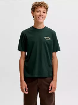 Jack & Jones JJEBRANDES BACKP RELAXED TEE Rundhals T-Shirt Relaxed Fit (12269310) hellgelb/dunkelgrün