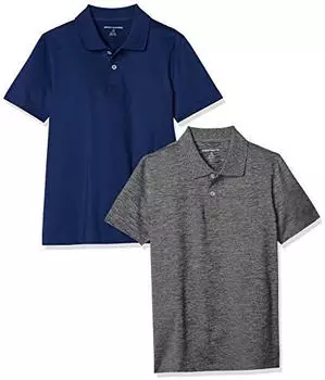 Amazon Essentials Active Performance Poloshirt, 2er-Pack (BAE40012SP18) marineblau/grau