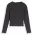 Tom Tailor Cropped T-Shirt mit Rippstruktur (1054248) coal grey/graphit
