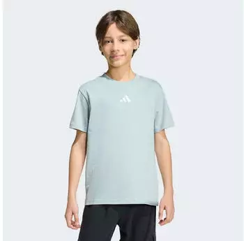 Adidas Essentials Kids T-Shirt mit Rundhalsausschnitt (KD3367) wonder sage/wei&szlig;/grau