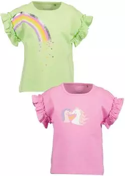 Blue Seven T-Shirt 2-Pack mit Einhorn-Print bunt