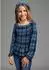 KangaROOS Kariertes Viskose-Shirt mit Smoke-Partie (88623059) navy/azur