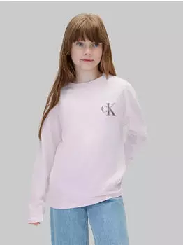Calvin Klein Micro Monogram Top Regular Fit T-Shirt braun/helllila/weiß
