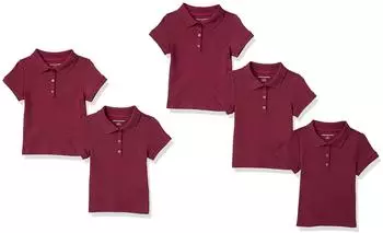 Amazon Essentials Classic Fit Piqué Poloshirt, 5er-Pack (GAE40014FL18) burgunderrot