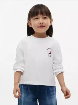 Tommy Hilfiger Stud Star Fitted Tee LS Langarmshirt (73225132) navy/rot/wei&szlig;