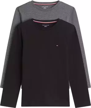 Tommy Hilfiger Long-Sleeve Organic Cotton T-Shirt (KB0KB04141) dunkelgrau/schwarz